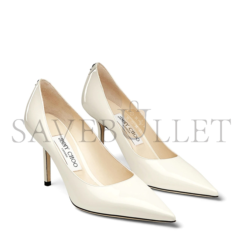 JIMMY CHOO LOVE 85 LATTE PATENT LEATHER PUMPS WITH JC EMBLEM LOVE85PWJ JIMMY CHOO LOVE 85 LATTE PATENT LEATHER PUMPS WITH JC EMBLEM LOVE85PWJ